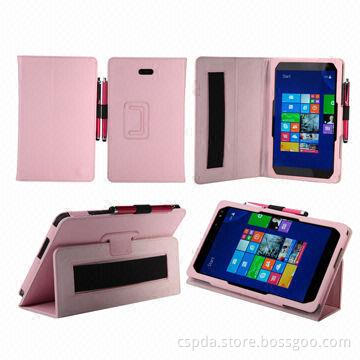 PU Leather Back Stand Cases for Dell Venue 8 Pro, with Pen Slots and Hand Strap